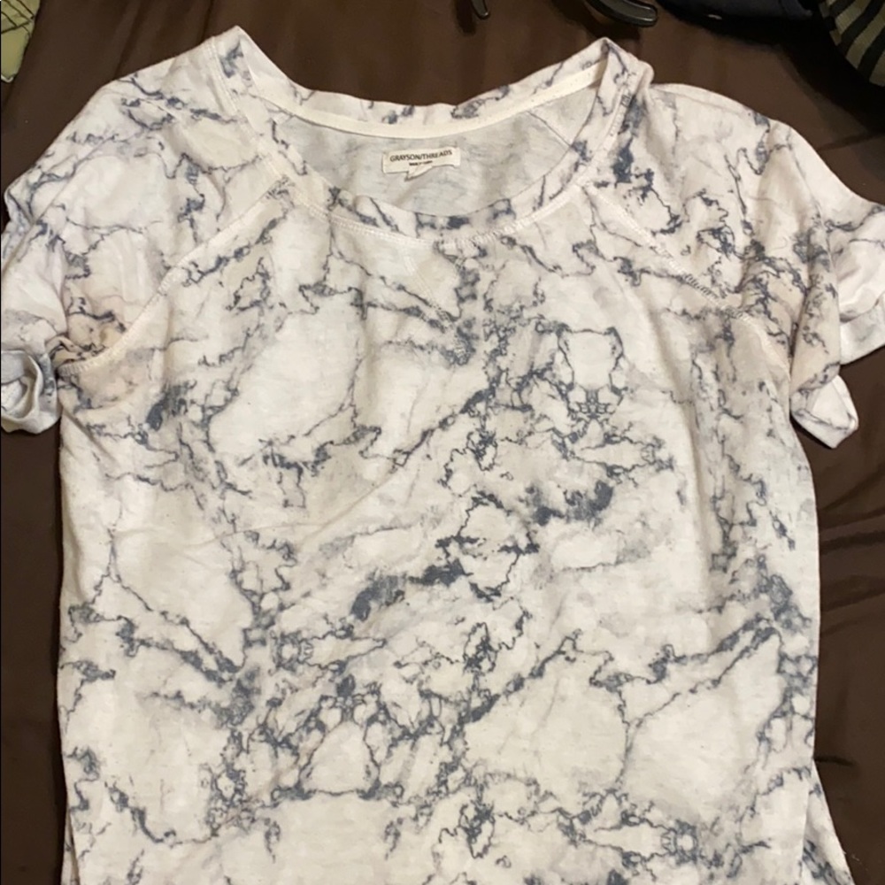 Marble Black & White Short Sleeve Shirt